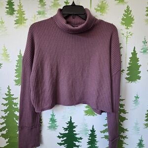 Women's Purple Turtleneck Sweater